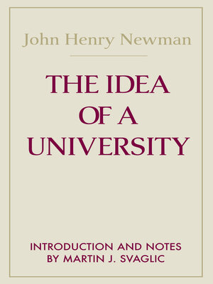 cover image of The Idea of a University